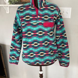 Womens Patagonia Synchilla snap-t fleece jacket size small Aztec print